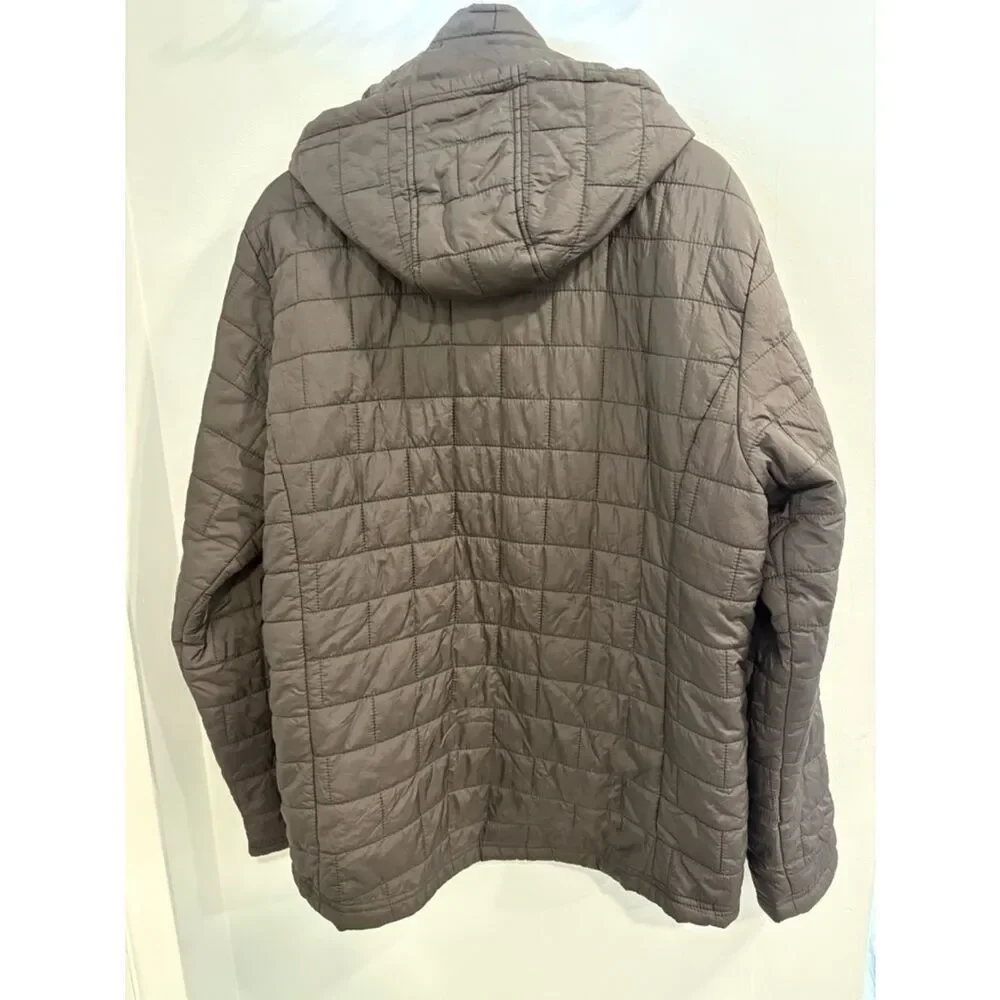 Mercedes Men's Quilted Hooded Puffer Jacket in Black